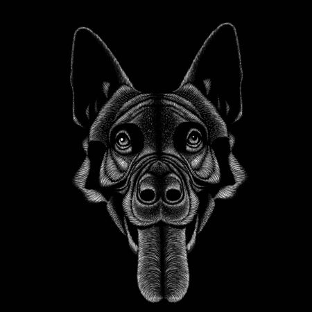 The Vector dog or wolf for tattoo or T-shirt design or outwear.のイラスト素材
