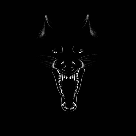 The Vector dog or wolf for tattoo or T-shirt design or outwear.のイラスト素材
