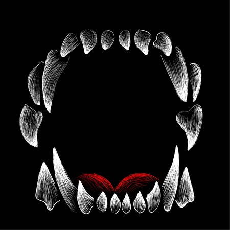 The Vector dog or wolf for tattoo or T-shirt design or outwear.のイラスト素材