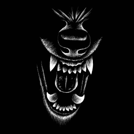 The Vector dog or wolf for tattoo or T-shirt design or outwear.のイラスト素材
