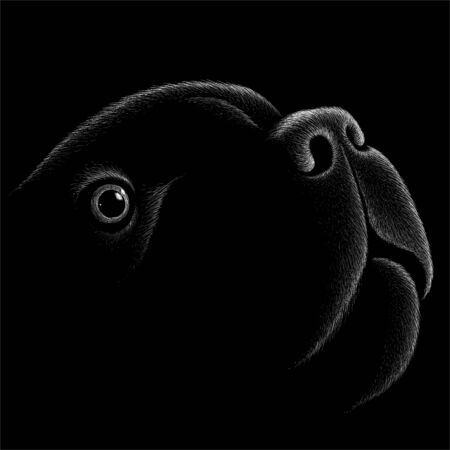 The Vector dog or wolf for tattoo or T-shirt design or outwear. Cute print style dog or wolf background.のイラスト素材
