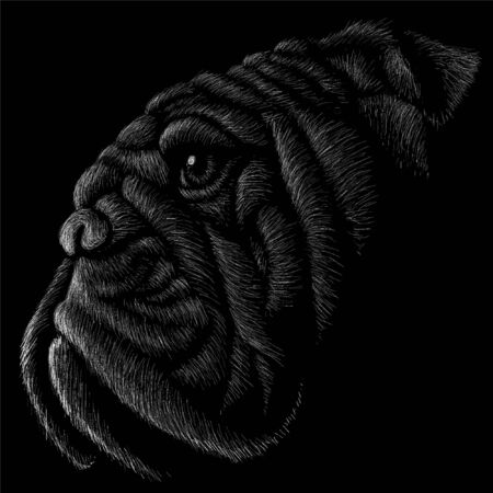 The Vector dog for tattoo or T-shirt design or outwear. Cute print style dog  or  puppy  background.のイラスト素材