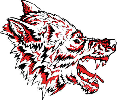 The Vector dog or wolf for tattoo or T-shirt design or outwear. Cute print style  dog or wolf background. This hand drawing would be nice to make on the black fabric or canvasのイラスト素材