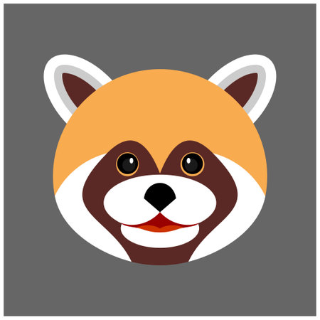 cute cartoon red panda faceのイラスト素材