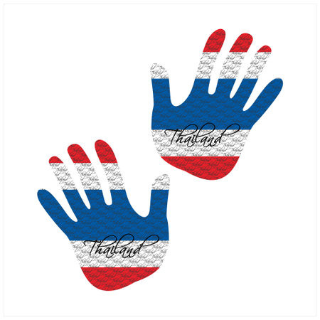 Hand drawn vector illustration with north thailand flag pattern great for poster, magazine and web designのイラスト素材
