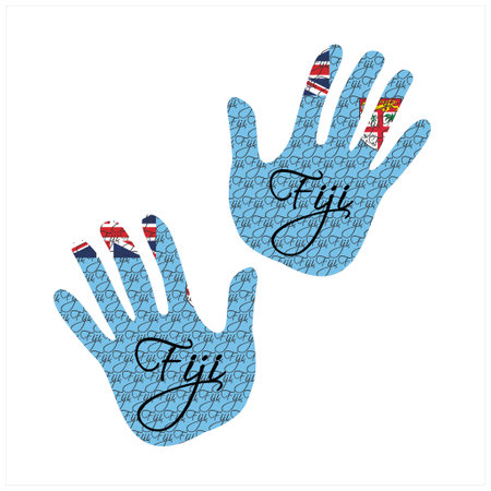 Hand drawn vector illustration with fiji flag pattern great for poster, magazine and clothes designのイラスト素材