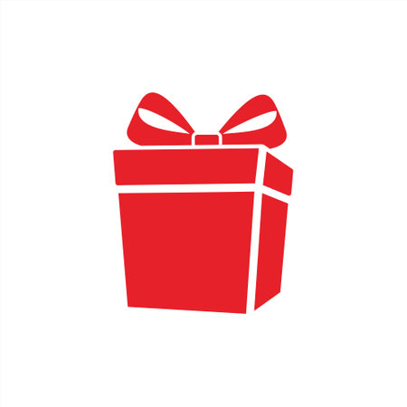 gift box icon vector illustration suitable for use on logo design, christmas event and new year celebrationのイラスト素材