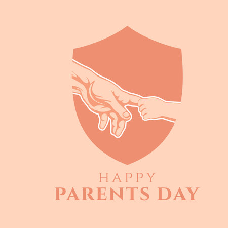 happy parents day greeting card template vector design background illustration with flat style suitable for greeting card design on parents day event like social media post design, poster designのイラスト素材