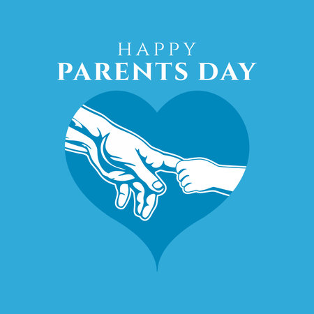 happy parents day greeting card template vector design background illustration with flat style suitable for greeting card design on parents day event like social media post design, poster designのイラスト素材
