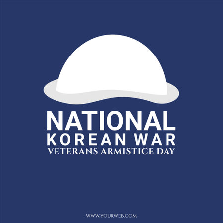 national korean war veterans armistice day 27 of july design emblem, logo, poster, template suitable for celebrate on national korean war veterans day eventのイラスト素材