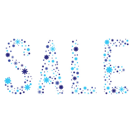 The word sale made from various snowflakes のイラスト素材