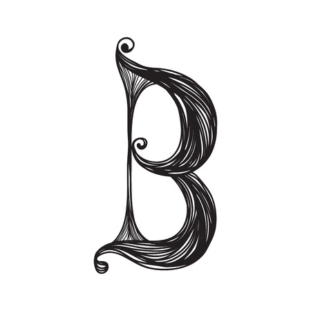 Decorative hand-painted letter in ancient styleのイラスト素材