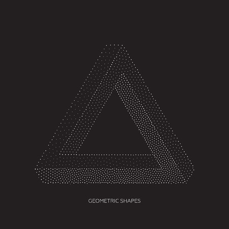 Abstract 3D Triangles. Vector geometric design element, new amazing hipster background. Modern pointillism Design Template for poster, business presentationのイラスト素材