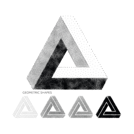 Abstract 3D Triangles. geometric design element, new amazing hipster background. Modern pointillism Design Template for poster, business presentationのイラスト素材