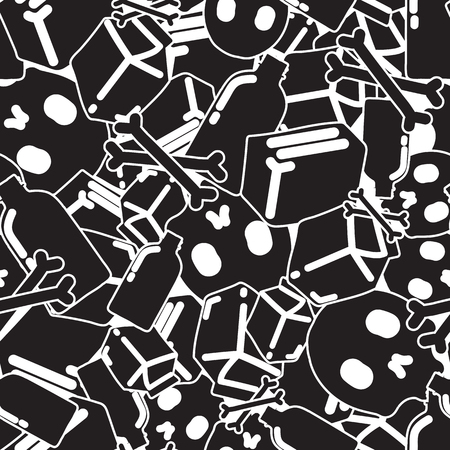 Original youth seamless patterns, repeating image for using pattern on any items, T-shirts, wallpaper, curtains. White black colorsのイラスト素材