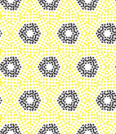 Vector universal different geometric seamless pattern. Endless texture can be used for wrapping wallpaper, pattern fills, web background, surface textures Abstract circles halftone design, pointillismのイラスト素材