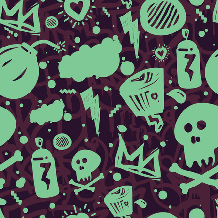 Original youth seamless patterns, repeating image pattern on any items, T-shirts, wallpaper, curtains. The trend bright color paletteのイラスト素材