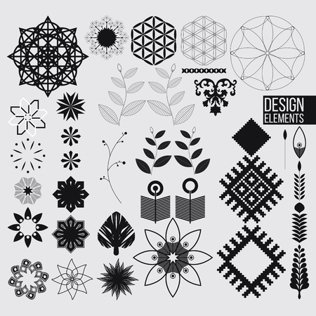 Various elements for design  with abstract geometric formsのイラスト素材