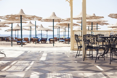 Sharm el sheikh, Egypt - 29 august: Outdoor Restaurant Coffee Open Air Cafeのeditorial素材