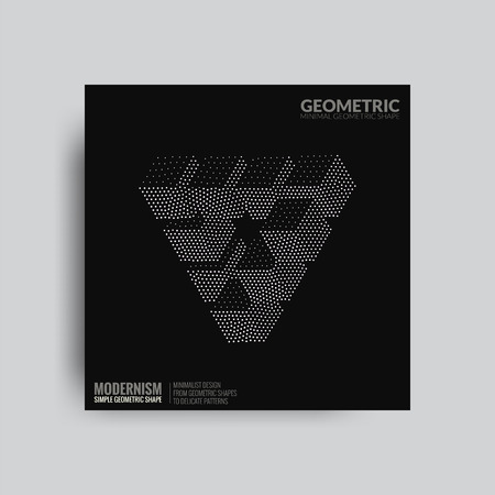 Abstract Geometry Poster Art Graphic Backgrounds in Retro Swiss Flat Style. Isolated Minimal Figure, Shape, Icon, Logo for Covers, Placards, Flyers, Banner Designs. Vector Illustration White and blackのイラスト素材
