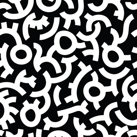 Doodle seamless patterns in black and white. Unique scribble scrawl bold line ornament. Modern linear hand drawn background for textile, wallpaper, website, wrapping paperのイラスト素材