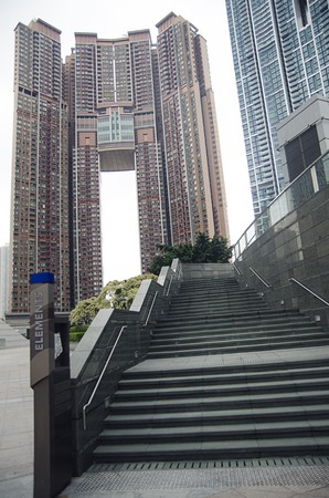 Hong Kong, China - November 12, 2014: View of the modern office buildings in the city center