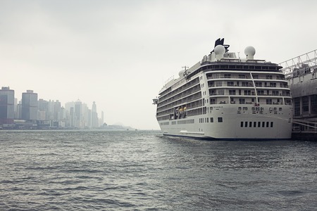 Hong Kong, China - November 07, 2014: Cruise ship in harbourのeditorial素材