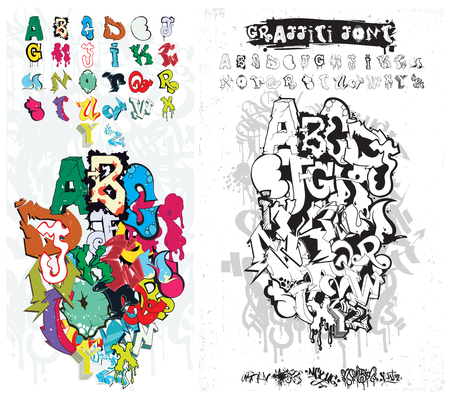Graffiti Street Art Alphabetのイラスト素材