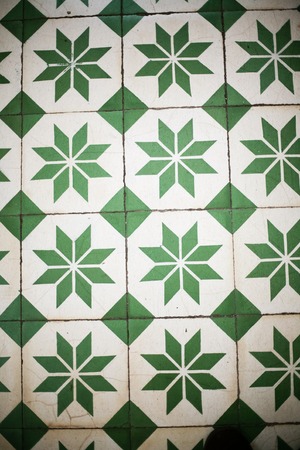 Colorful ceramic tiles with flower plant ornament