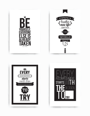 Set posters quoteのイラスト素材