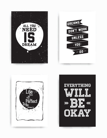 Set posters quoteのイラスト素材