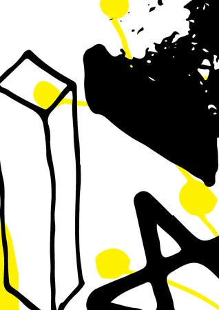 Simple decorative handmade background for design project, cover with isolated elements in clipping maskのイラスト素材