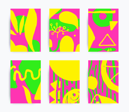 Set of decorative handmade backgroundsのイラスト素材