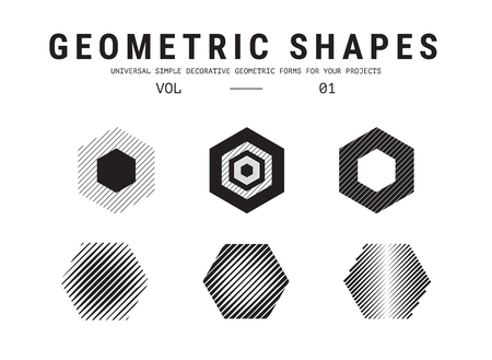 Universal geometric shapes setのイラスト素材