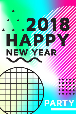 Bright festive New Year posterのイラスト素材