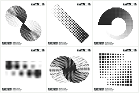 Universal Halftone Geometric Shapes For Designのイラスト素材