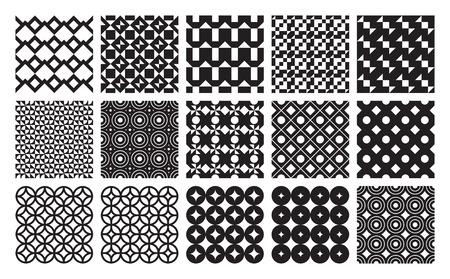 Vector seamless geometric patterns set classic ornamentのイラスト素材