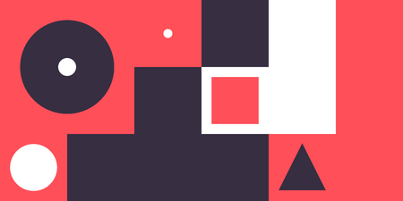 Minimal geometric web banner design vector template