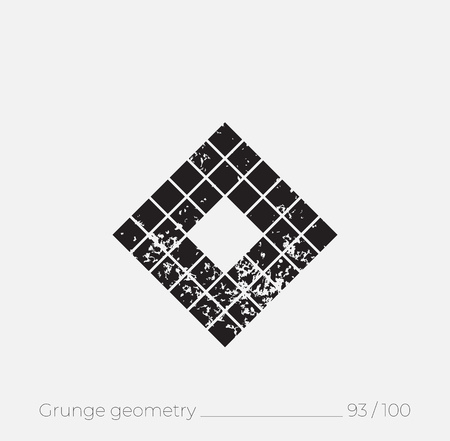Geometric simple shape in grunge retro styleのイラスト素材