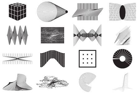 Vector Abstract Shape Collection. Geometric form for T-shirts App interfaces Posters Postcards Patterns   design Business cards Brand books Animation Web Clothes Photography etcのイラスト素材