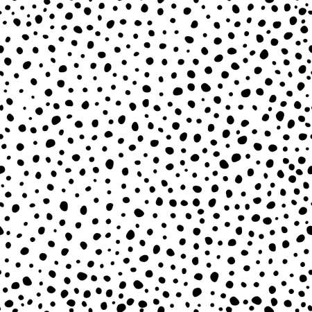 Vector Abstract seamless patterns with dots. Fashion 80-90s. Black and white texturedのイラスト素材