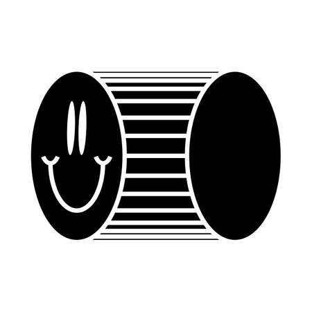 Strange Vector Smiley isolated on white background. Geometric figure perfect fit for web pages social media t-shirts sci-fi scenes postcardsのイラスト素材