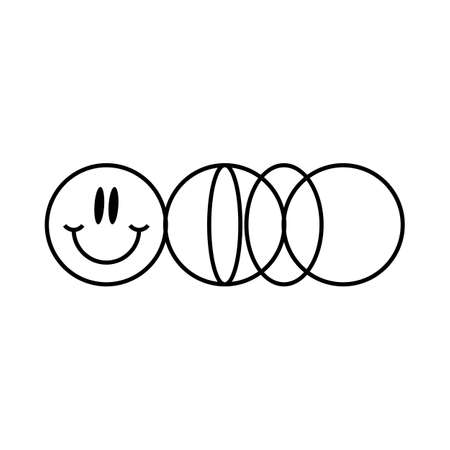 Strange Vector Smiley isolated on white background.のイラスト素材