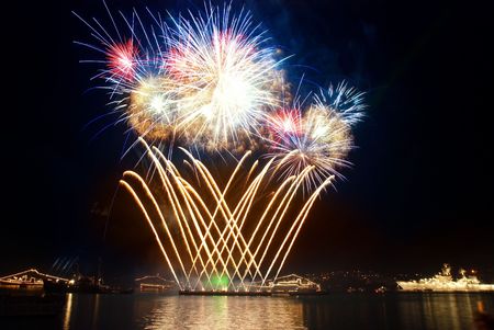 Salute above the bay. Sevastopol.