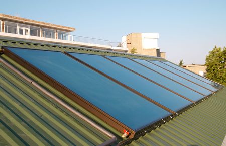 Solar panels (geliosystem) on the  roof.