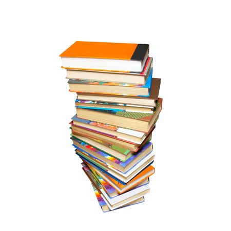 Stack of books isolated on white.の写真素材