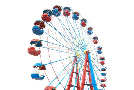 The Ferris wheel isolated on white backgroundの写真素材