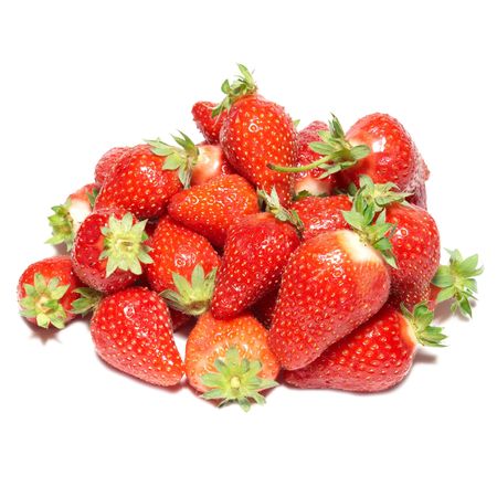 Red strawberries isolated on the white backgroundの写真素材