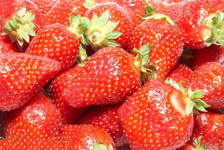 Red strawberries isolated on the white backgroundの写真素材