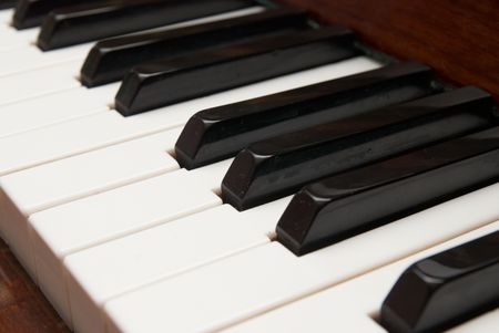 Close up of black and white piano keysの写真素材